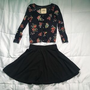 Navy and Floral Hollister Cardigan